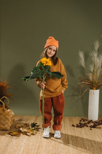 Spodnie Corduroy Terrakota Kid