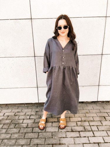 Sukienka Maxi Linen Graphite