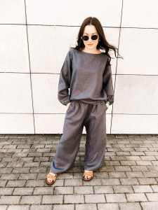 Spodnie Culotte Linen Graphite 