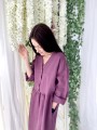 Sukienka Maxi Linen Purple Fig