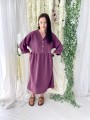 Sukienka Maxi Linen Purple Fig