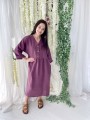 Sukienka Maxi Linen Purple Fig