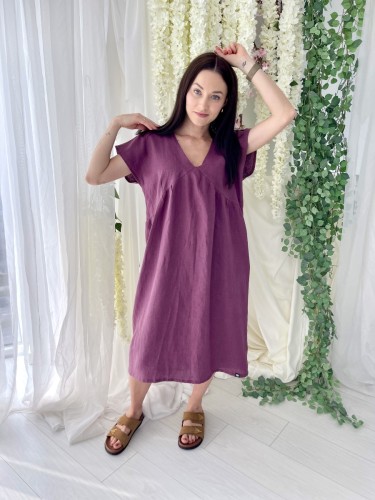 Sukienka Daily Linen Purple Fig