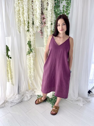 Sukienka Summer Linen Purple Fig