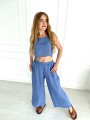 Spodnie Culotte Linen Blue Sky