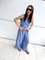 Spodnie Culotte Linen Blue Sky