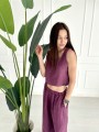 Top Linen Purple Fig