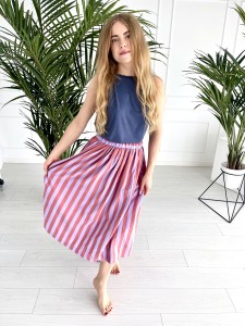Spódnica Helen Orange/Lavender Stripes