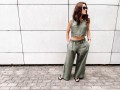 Spodnie Culotte Linen Khaki