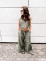 Spodnie Culotte Linen Khaki